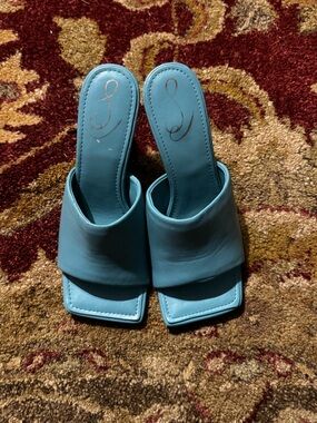 Sam Edelman Turquoise “Carmen” Slide Mules - Square Toe